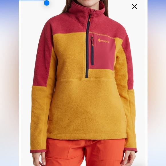 NWT Cotopaxi abrazo half zip up fleece in raspberry and amber - Picture 3 of 8